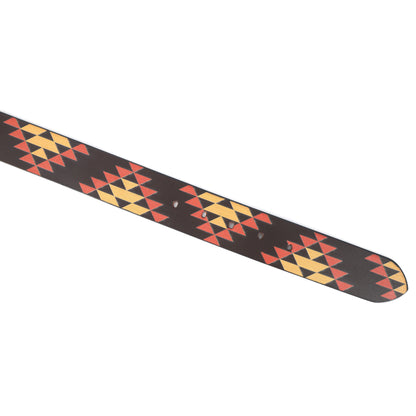 Multicolor Printed Belt with Black Buckle – Stylish & Adjustable Fashion Accessory.LB-897