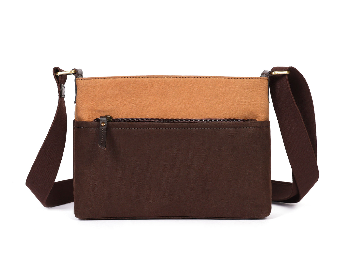 Brown and Tan Canvas Sling Bag - A Stylish and Functional Companion - CELTICINDIA