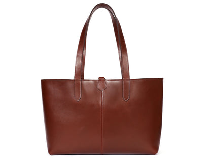 Classic Brown Leather Tote Bag - Elegance Meets Functionality. - CELTICINDIA