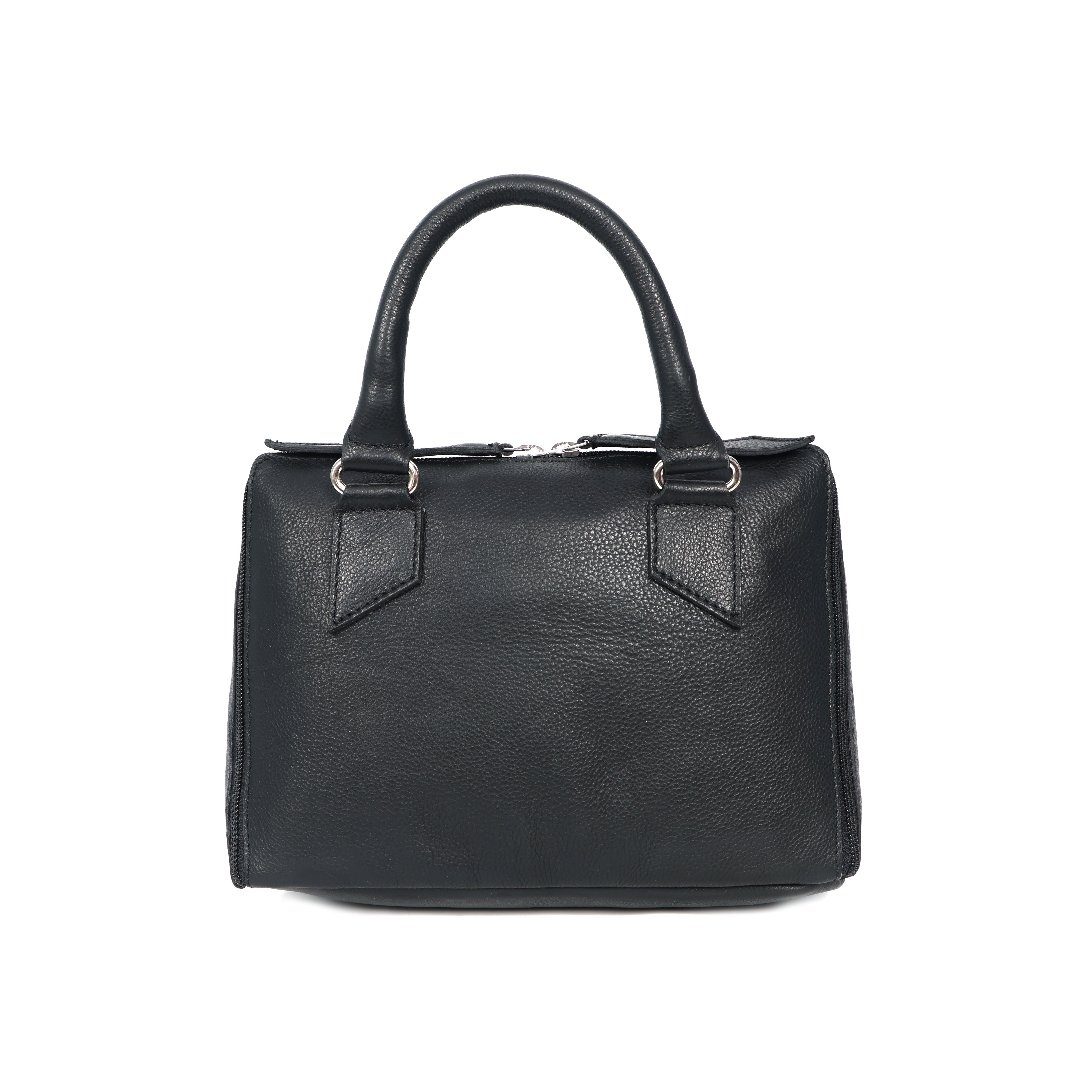 Premium Genuine Leather Structured Handbag with Detachable Crossbody Strap
