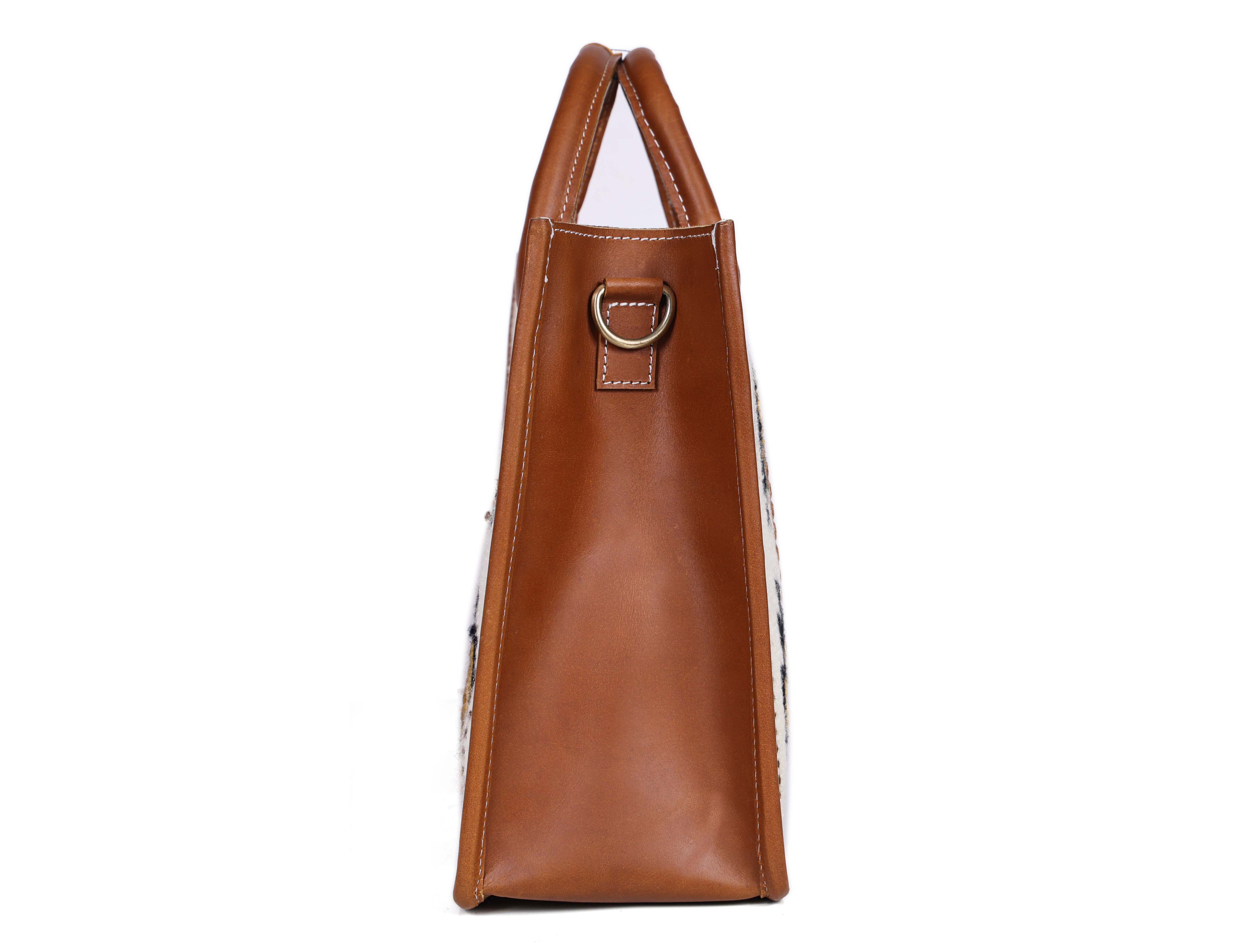 Premium Handwoven Leather Tote Bag | Spacious 2 Compartment & Zip Closure