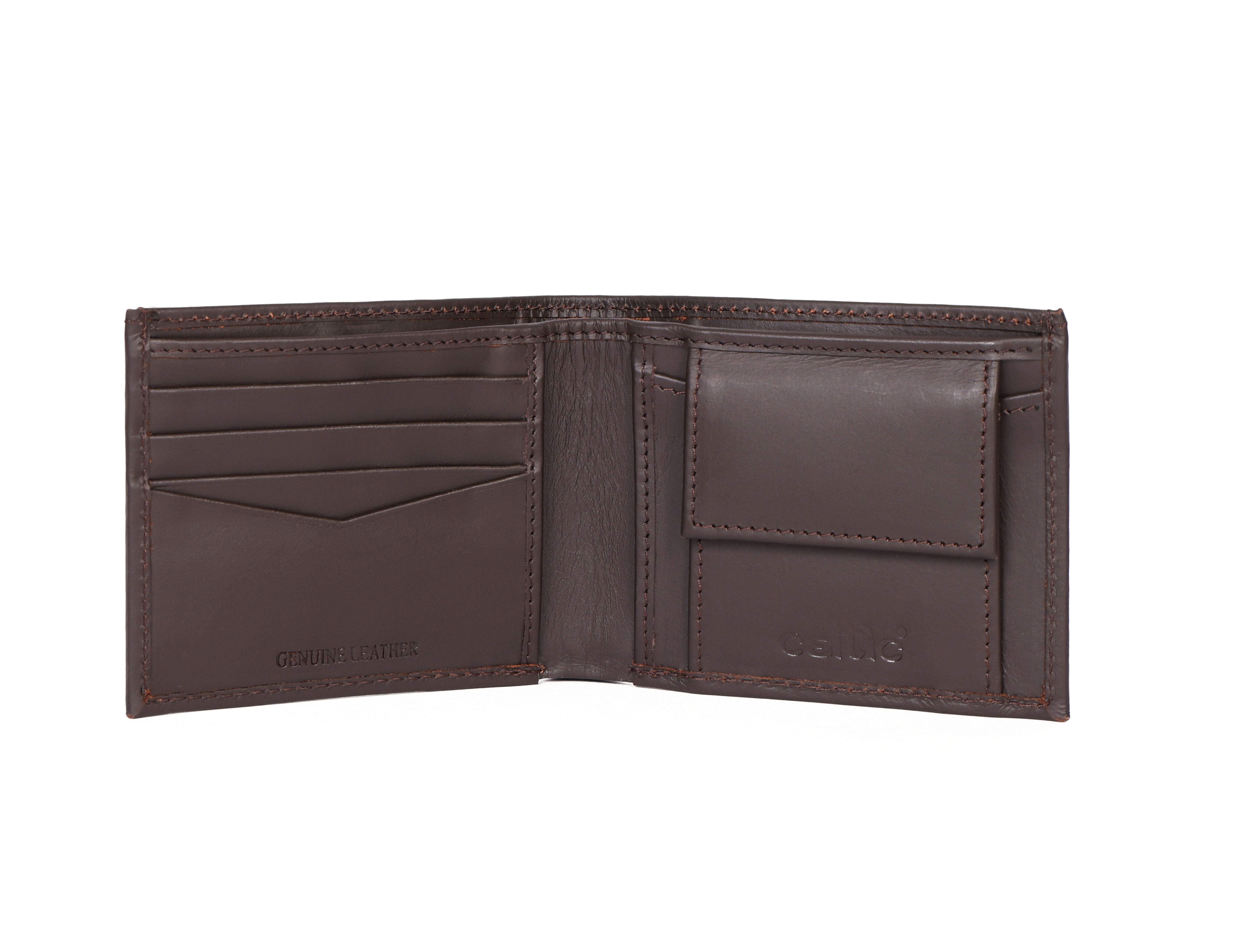 Celtic Genuine Leather Bi-Fold Wallet with Coin Pocket | Slim & Stylish Men’s Wallet