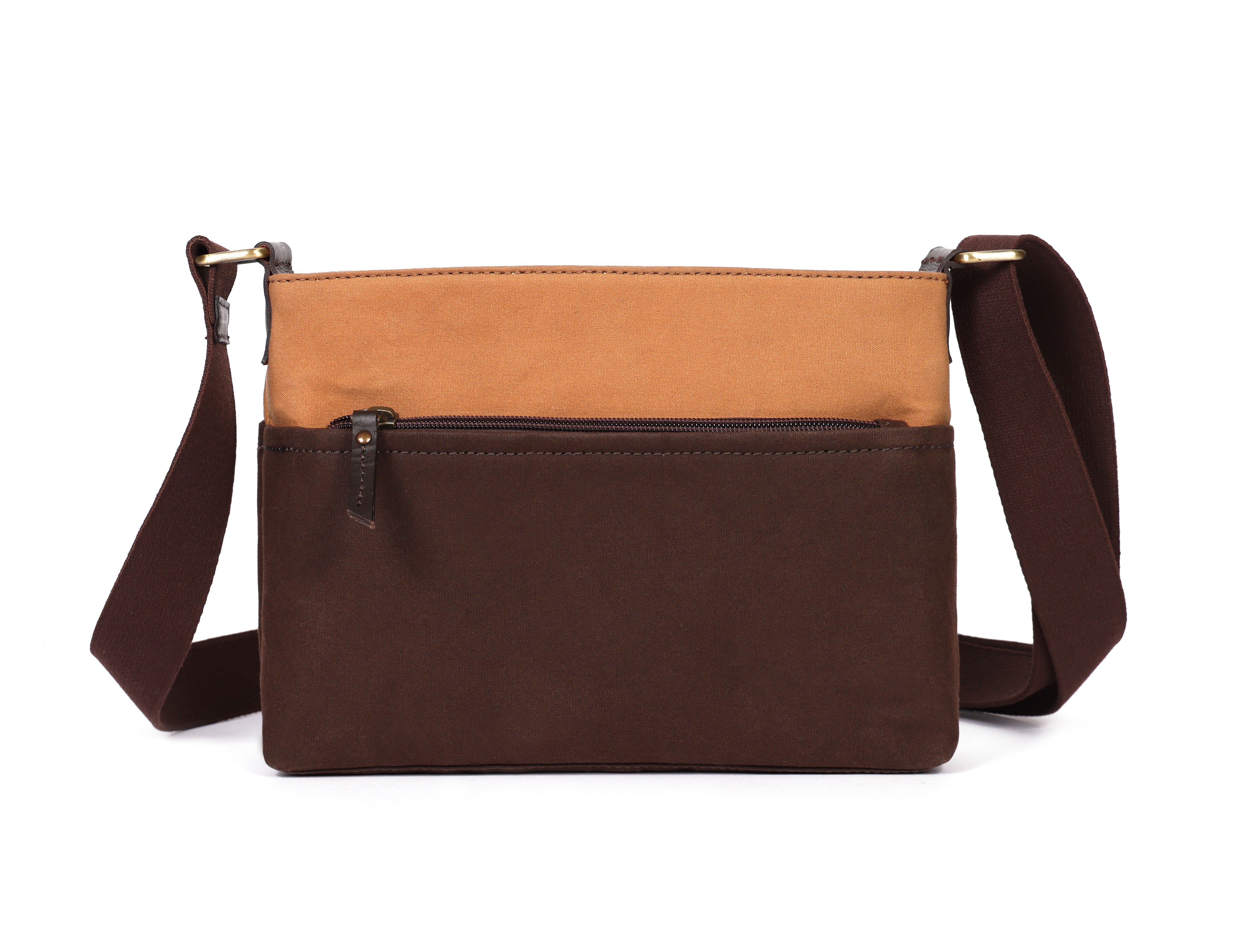 Premium Export Quality Canvas & Leather Crossbody Sling Bag with Multiple Zip Pockets | Travel Everyday Use