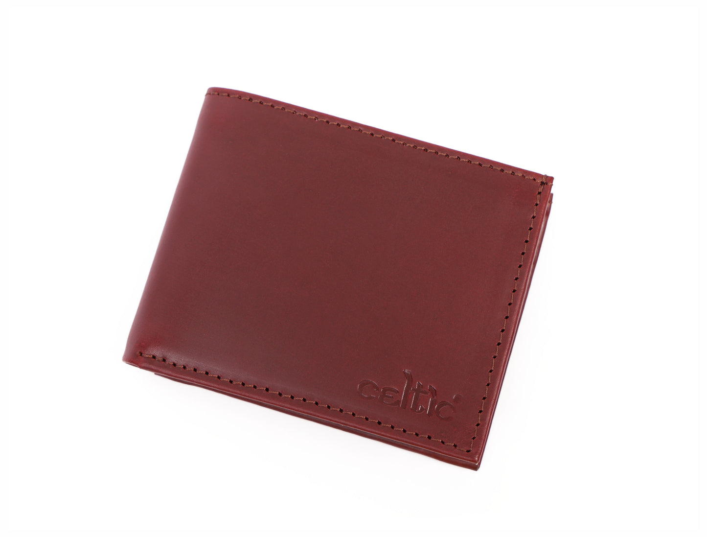 Burgundy Handmade Leather Wallet - Unique Elegance Crafted by Hand - CELTICINDIA