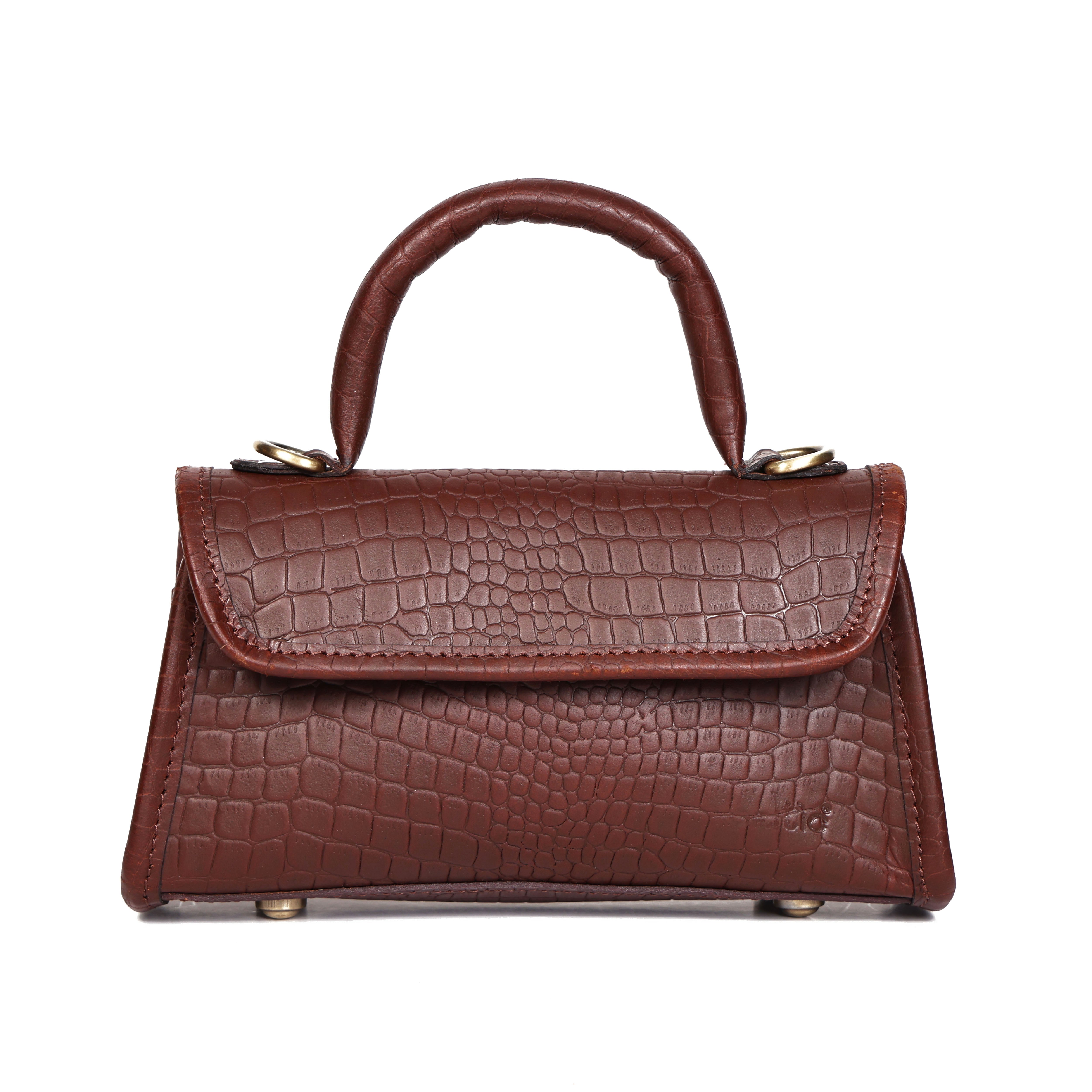 Premium Leather Top-Handle Handbag with Flap Closure