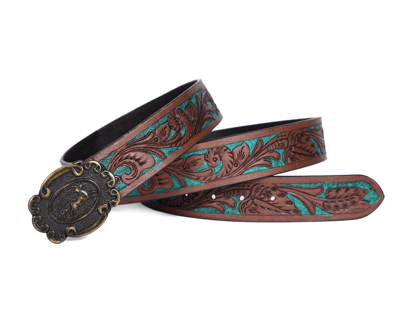 "Crafted Elegance: Hand-Carved Leather Belts Redefining Style" Art: LB-810