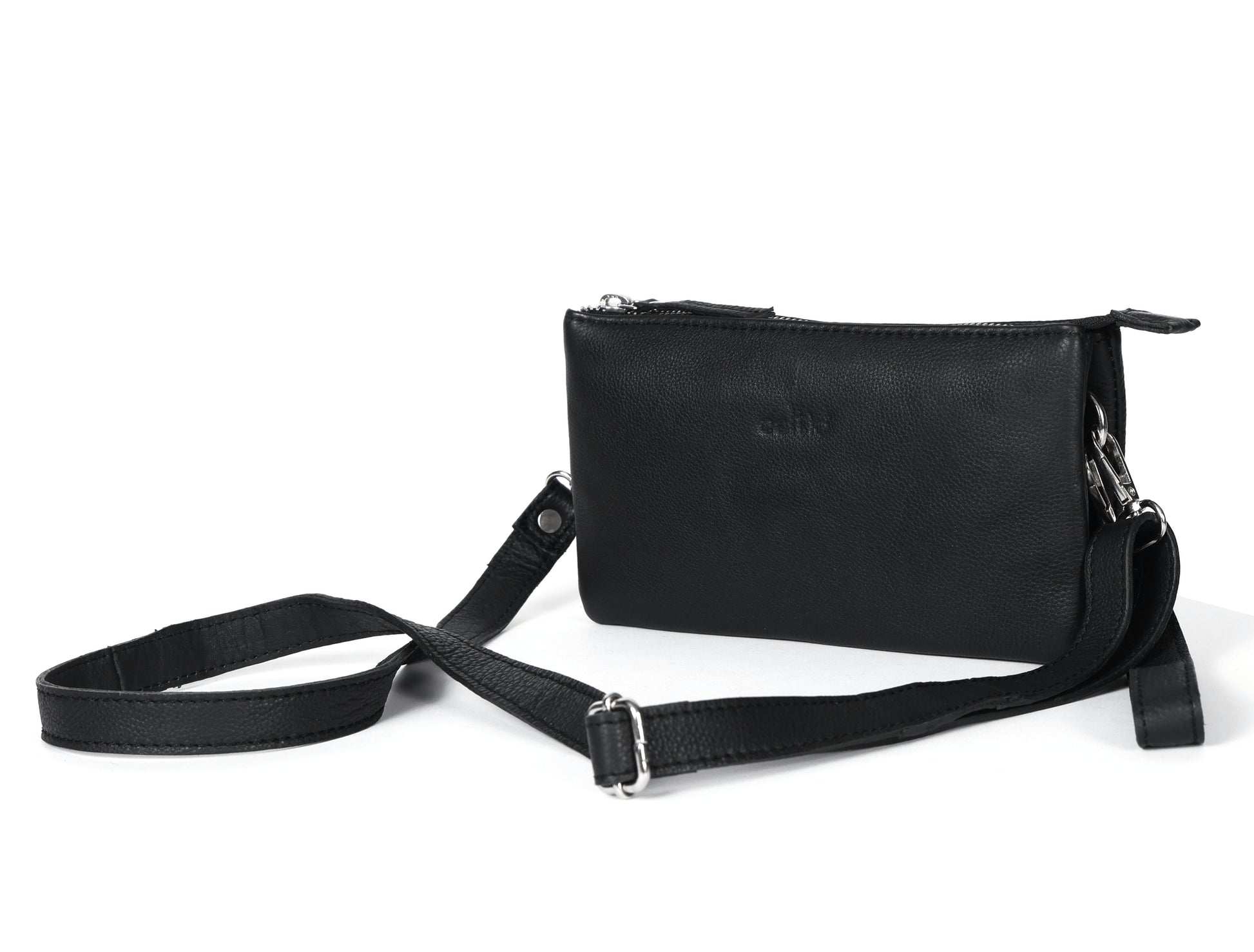 Black Smooth Leather Sling Bag: Timeless Elegance Meets Modern Convenience. - CELTICINDIA