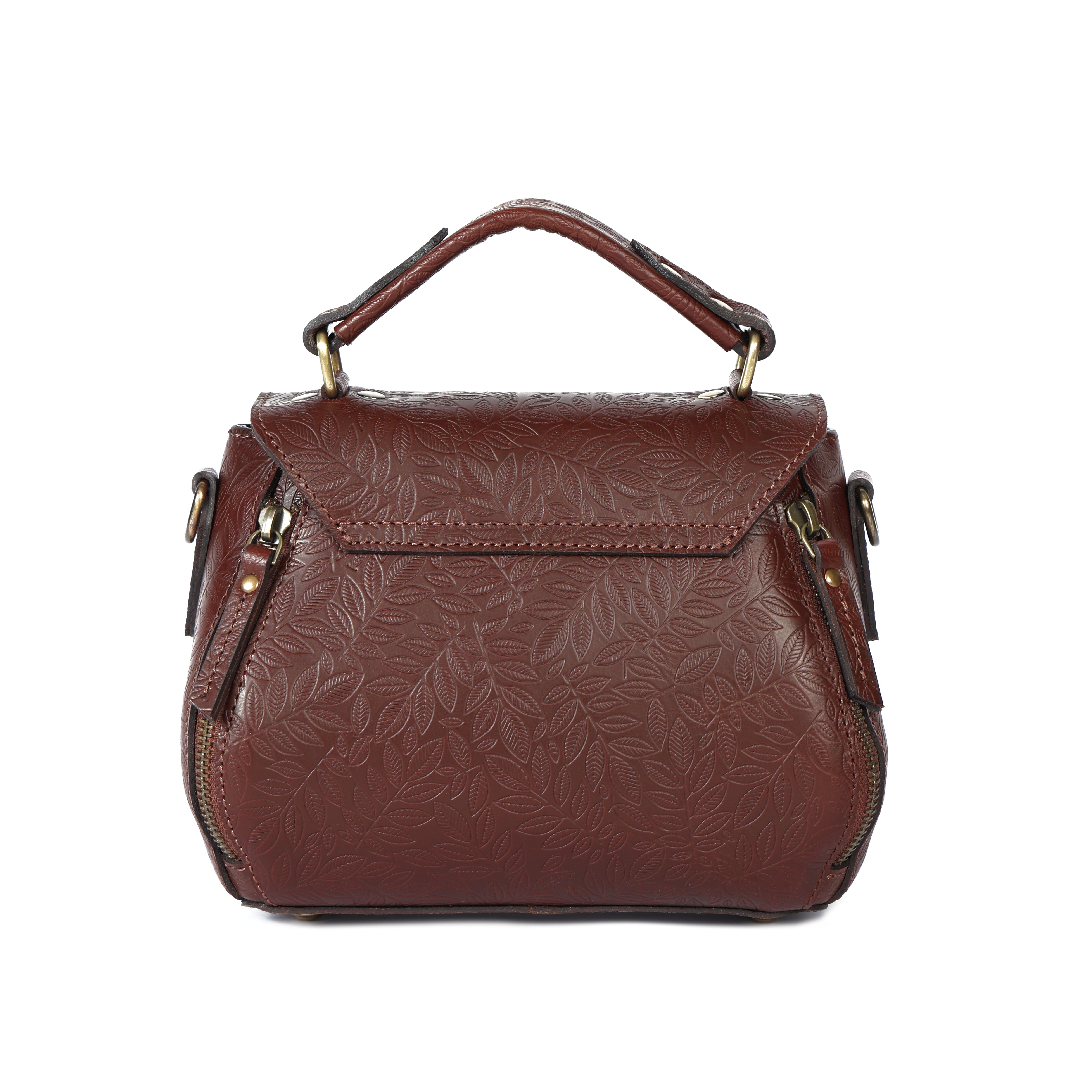 Premium Croc-Embossed Leather Handbag with Top Handle & Structured Zip Compartments