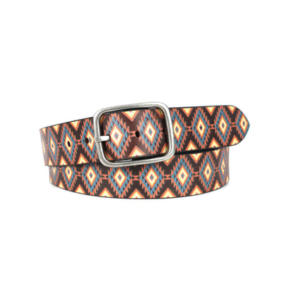 Stylish Printed Belt with Silver Buckle – Durable & Adjustable Fashion Accessory.LB-893