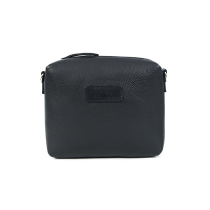 Black Leather Sling Bag with Detachable Strap – Stylish & Versatile Crossbody.BG-1625