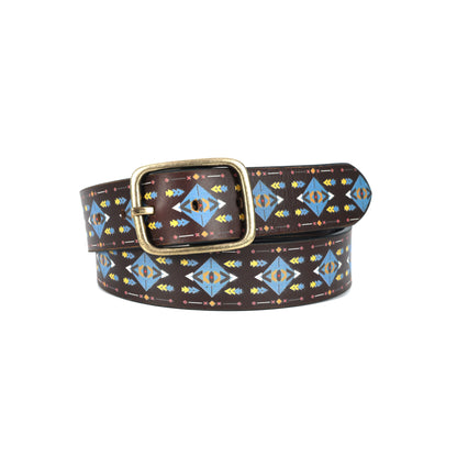 Stylish Blue Digital Print Belt – Trendy & Adjustable Fashion Accessory.LB-887