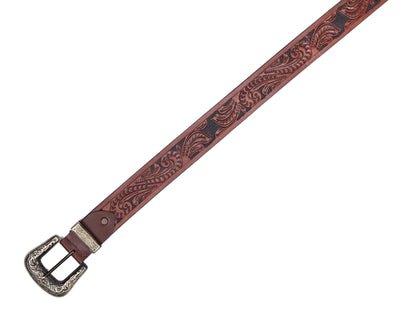 "Artisanal Mastery: Hand-Carved Leather Belts for Timeless Style" Art: LB-811