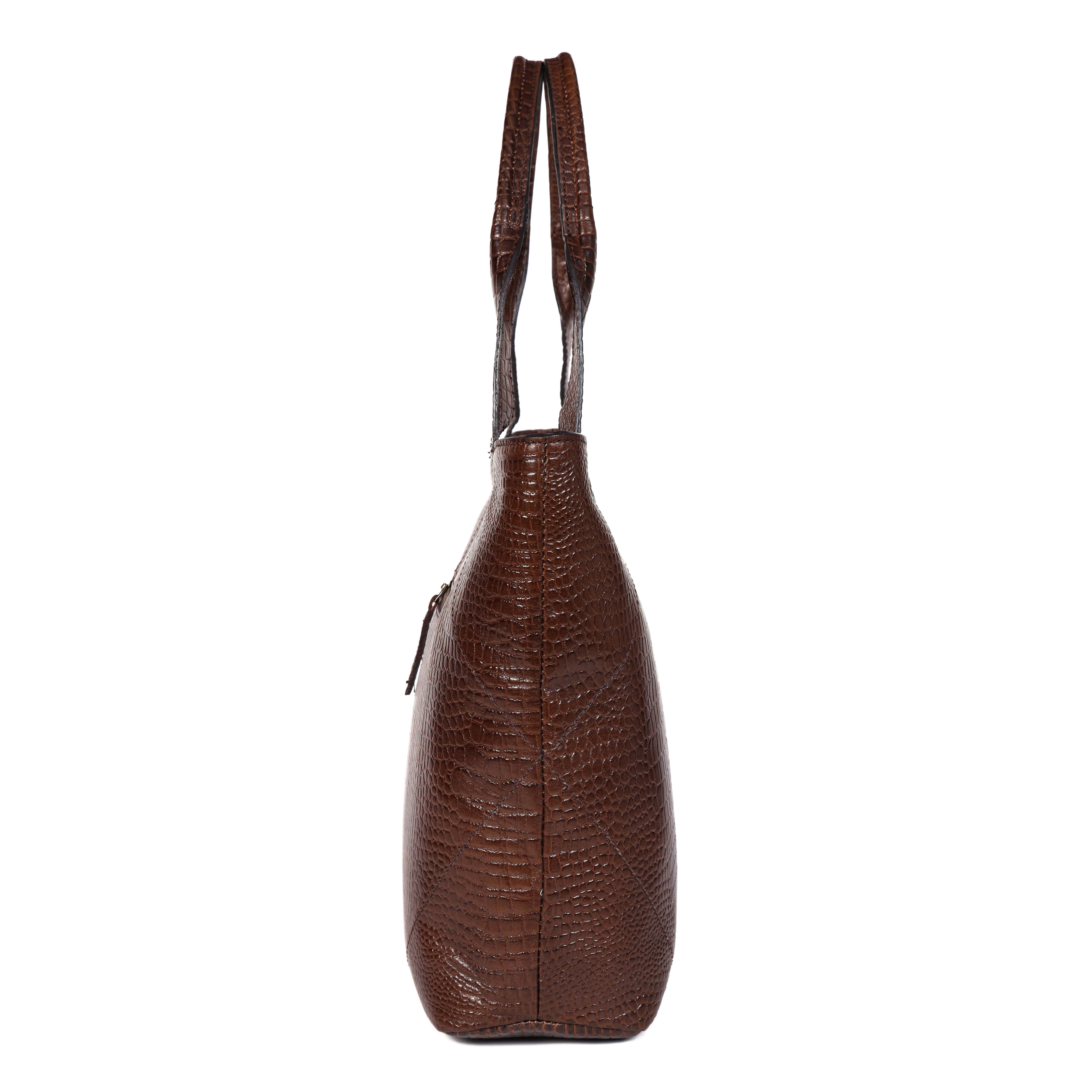 New  premium Elegance in Leather Tote Bag with Leather Accents. Art: BG-1387