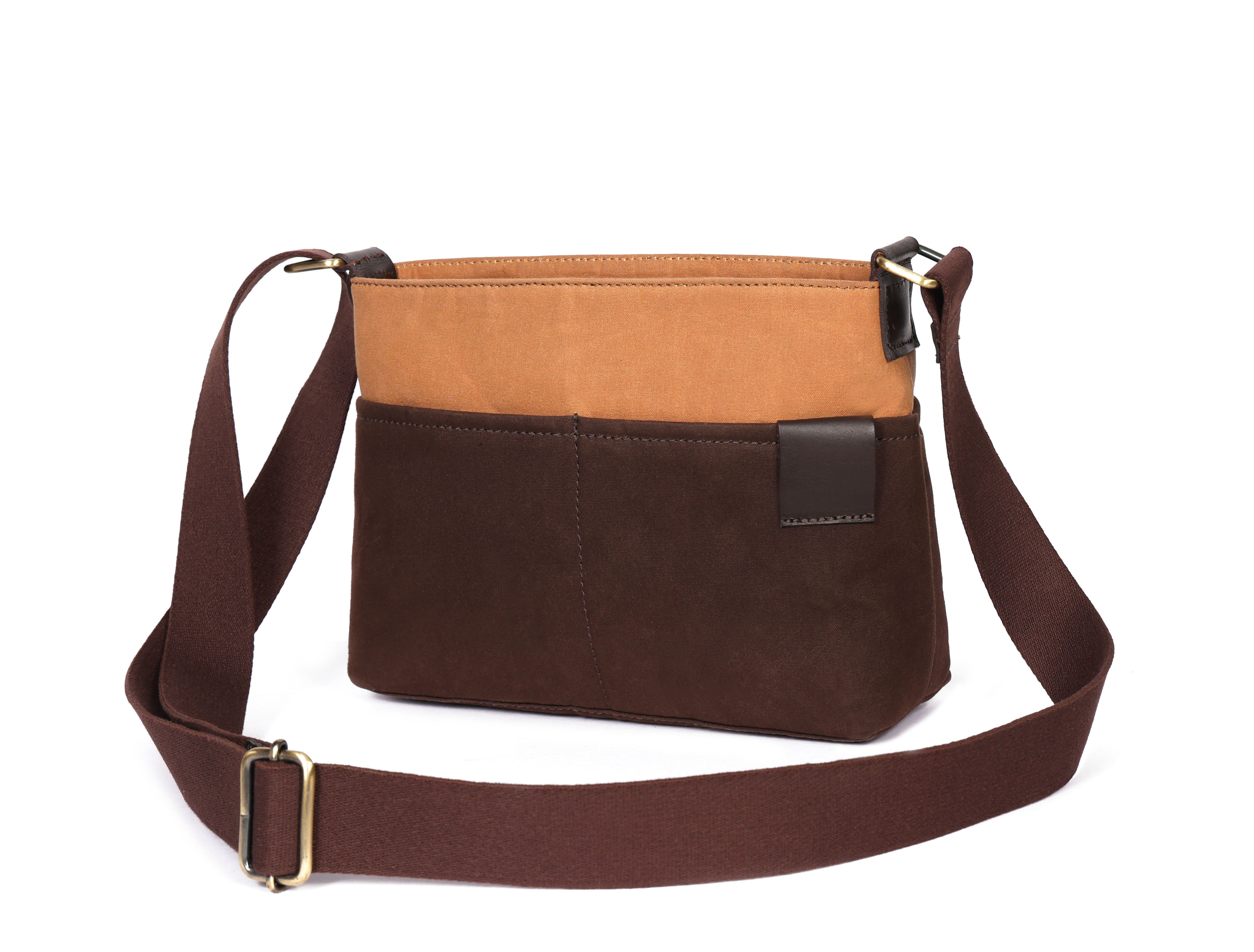 Premium Export Quality Canvas & Leather Crossbody Sling Bag with Multiple Zip Pockets | Travel Everyday Use
