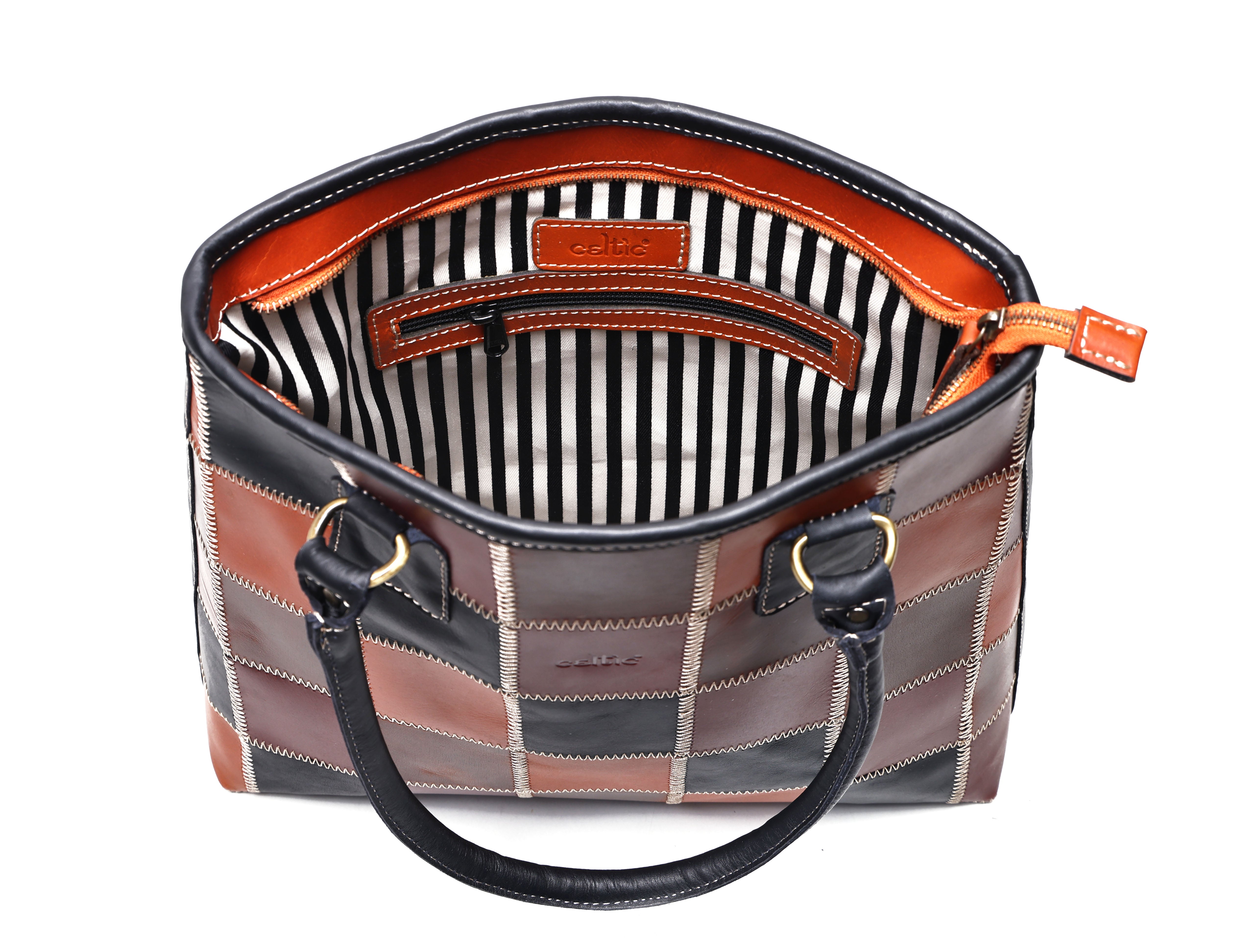 Premium Patchwork Leather Tote Bag for Women  Multi-Tone Handcrafted Carryall