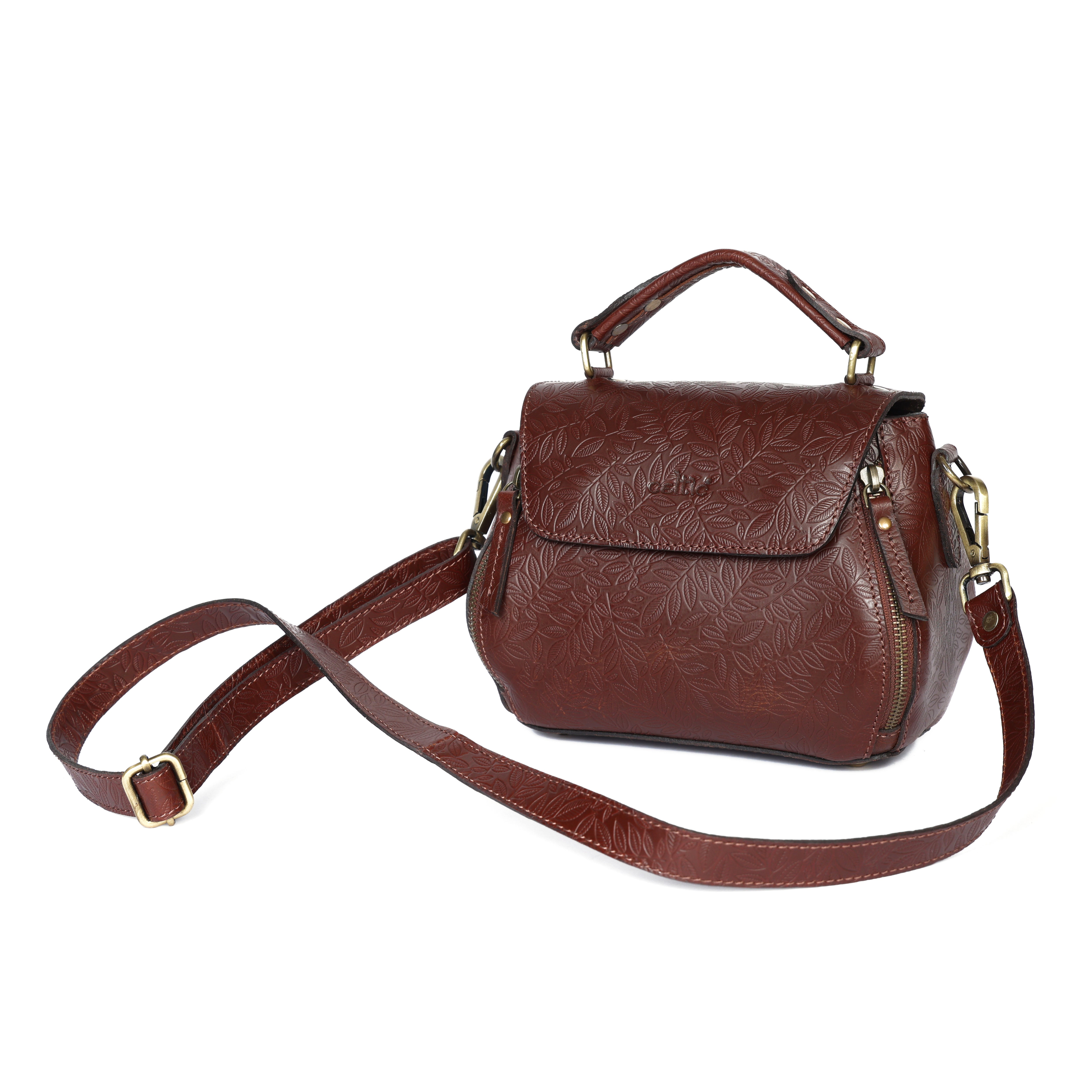 Premium Croc-Embossed Leather Handbag with Top Handle & Structured Zip Compartments