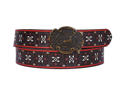 "Customized Chic: Elevate Your Look with Leather Printing Belts" Art: LB-818