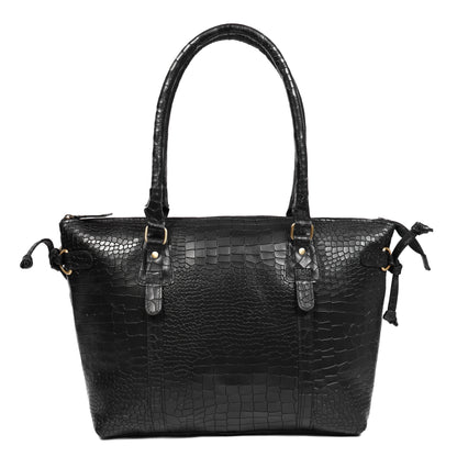 Elevate Your Style with our stylish Leather Accent Tote Bag. Art: BG-1599