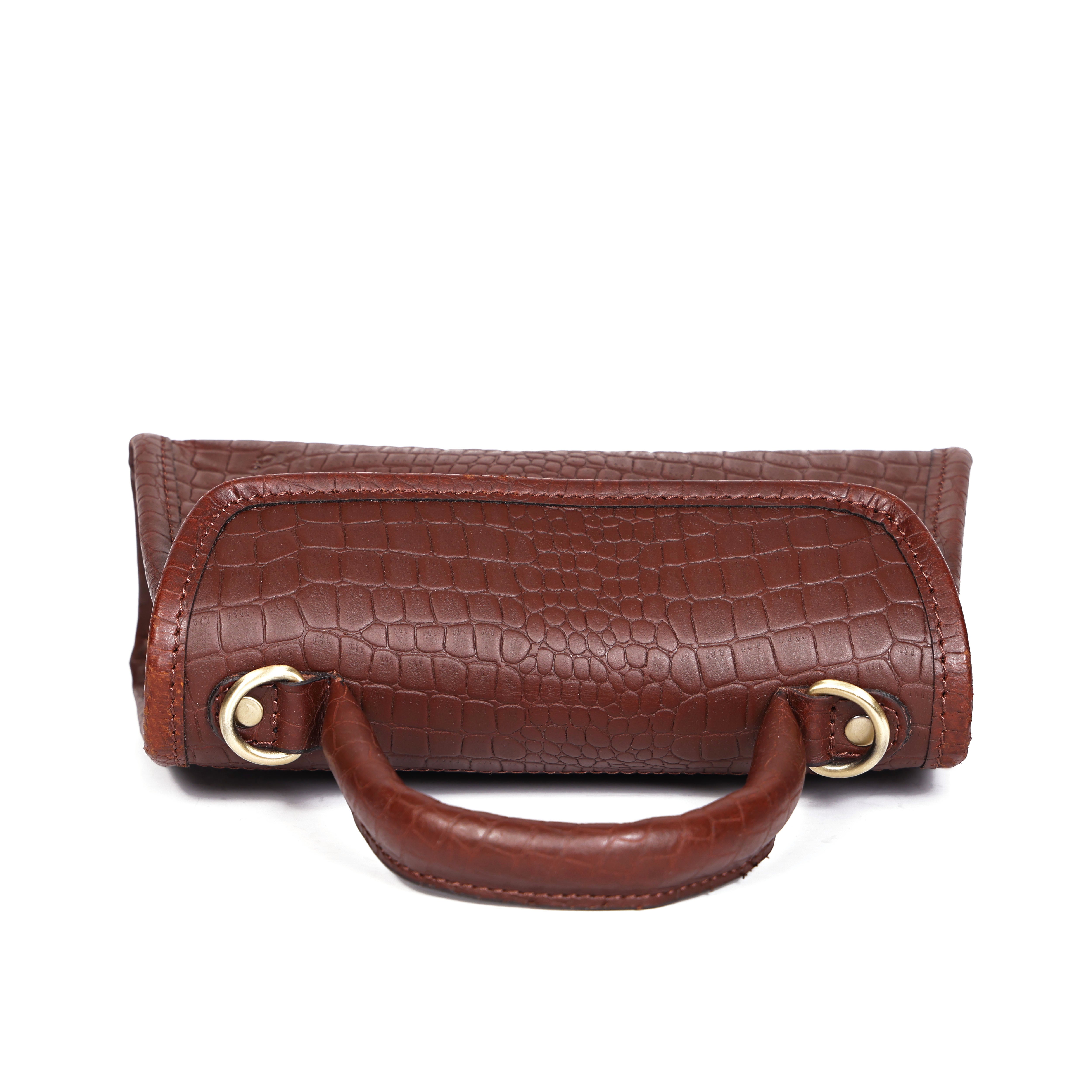 Premium Leather Top-Handle Handbag with Flap Closure