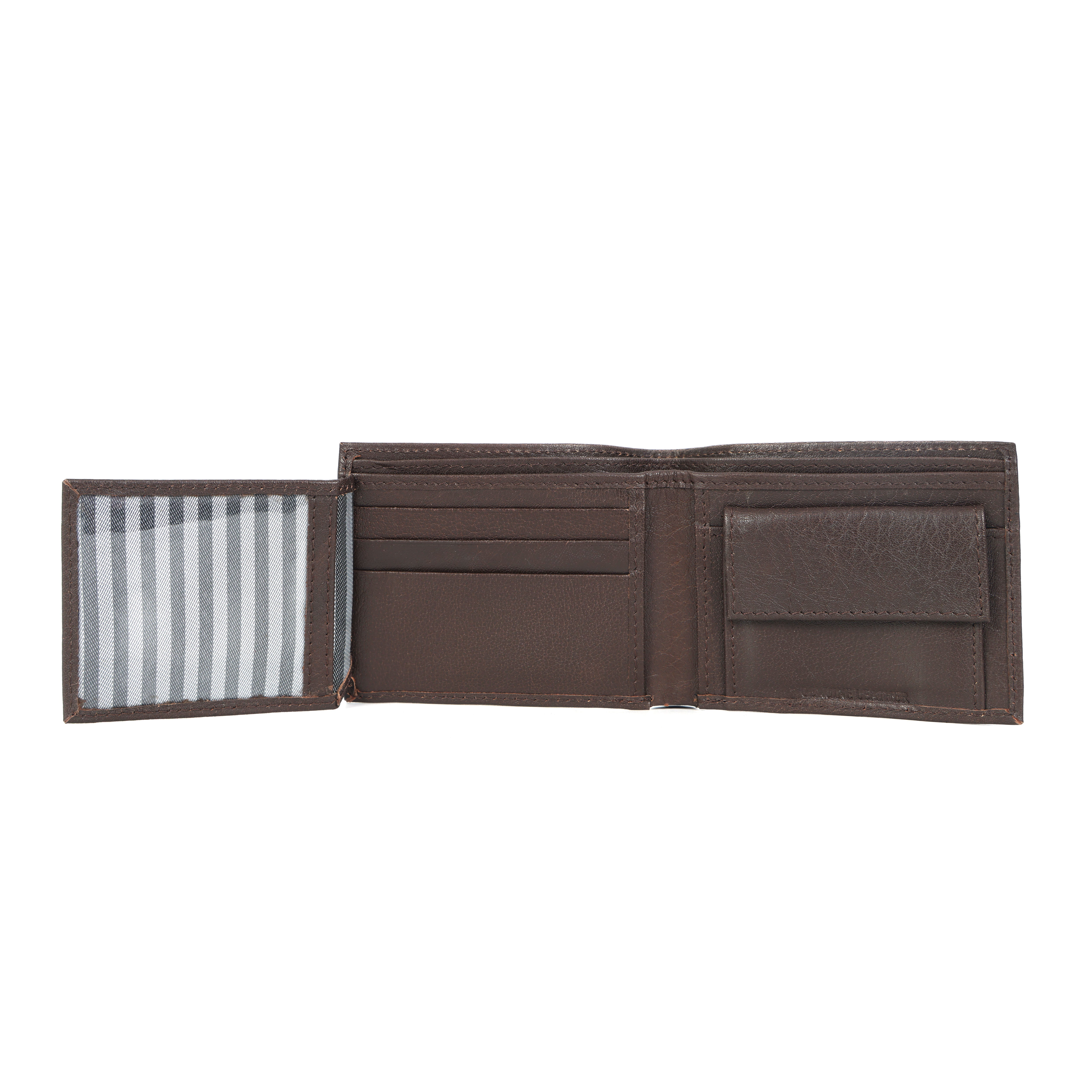 Premium Genuine Leather Bi-Fold Wallet with Flip ID Window
