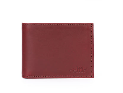 Burgundy Handmade Leather Wallet - Unique Elegance Crafted by Hand - CELTICINDIA