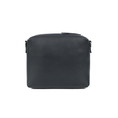 Black Leather Sling Bag with Detachable Strap – Stylish & Versatile Crossbody.BG-1625