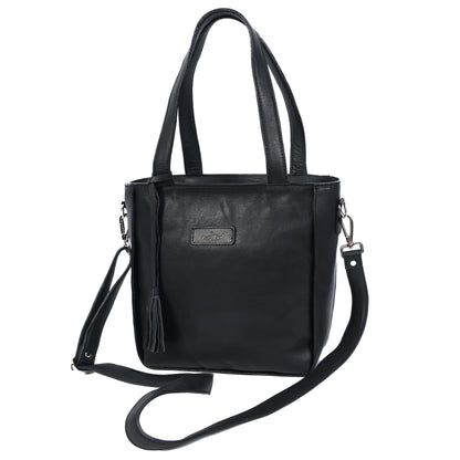 Black Handheld Leather Sling Bag with Detachable Strap – Stylish & Versatile.BG-1624