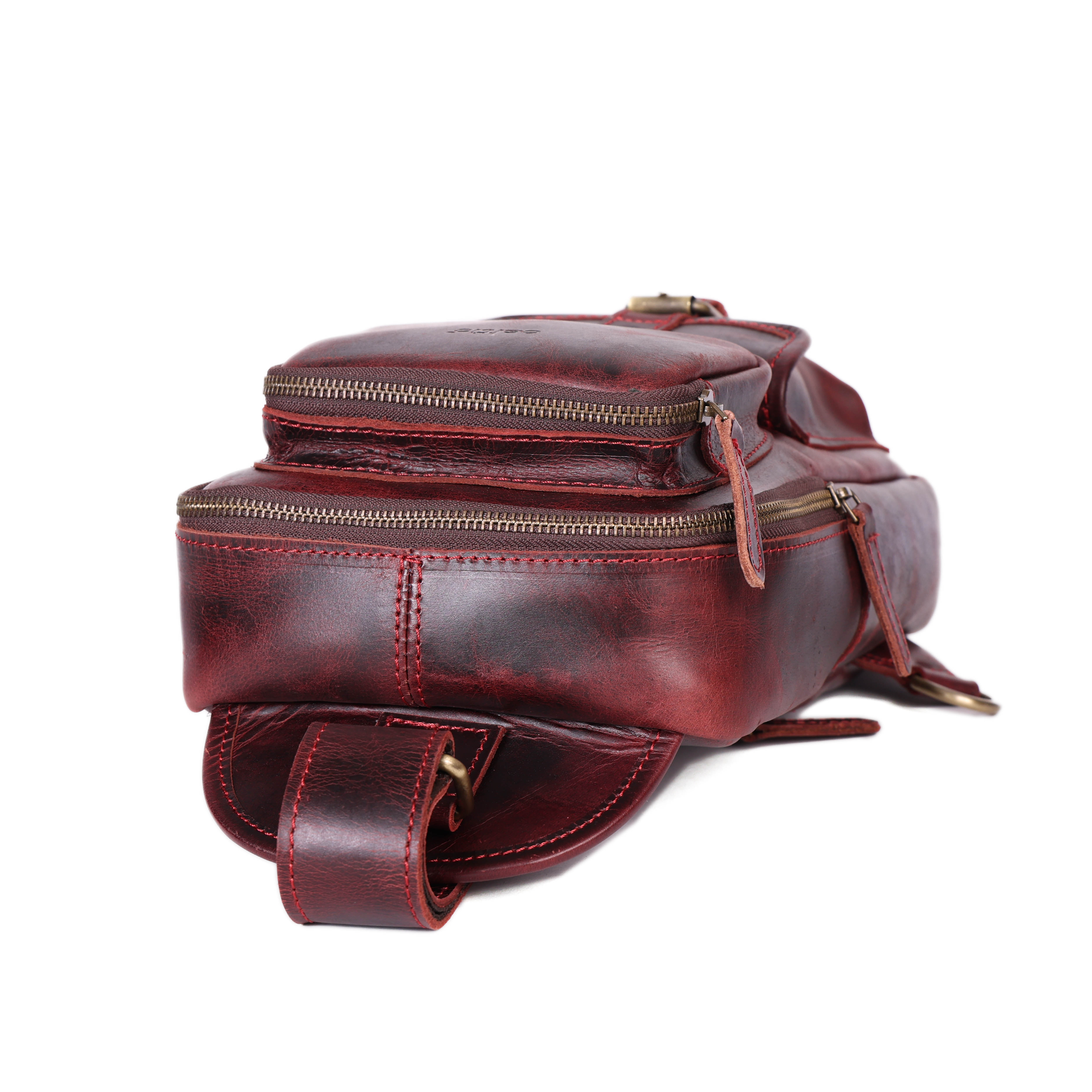 Brown Small Crossbody Leather Bag Art: BG-1617