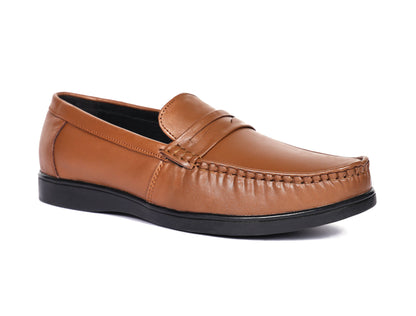 "Timeless Charm: Tan Casual Loafer Leather Shoes, Art: LS-1106