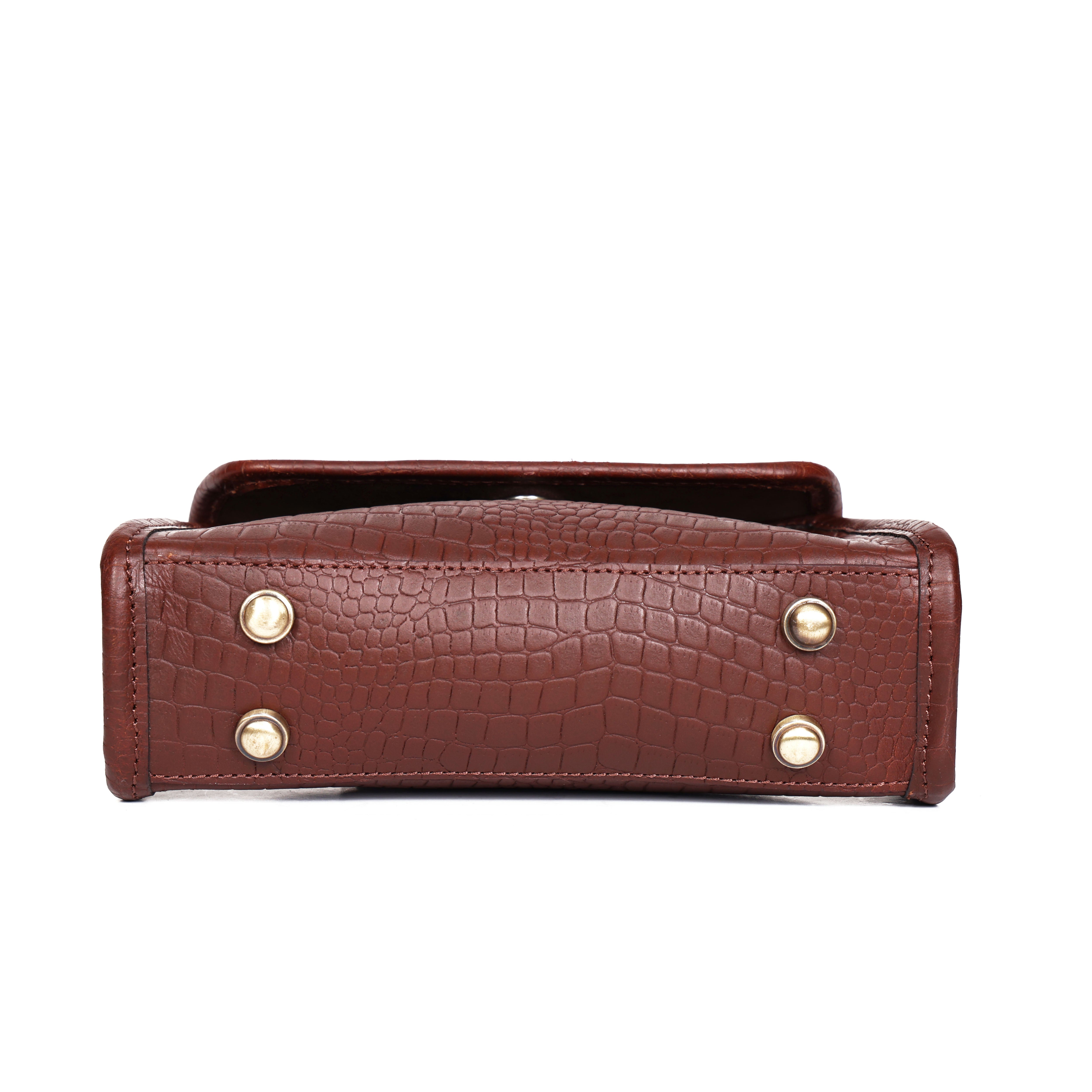 Premium Leather Top-Handle Handbag with Flap Closure