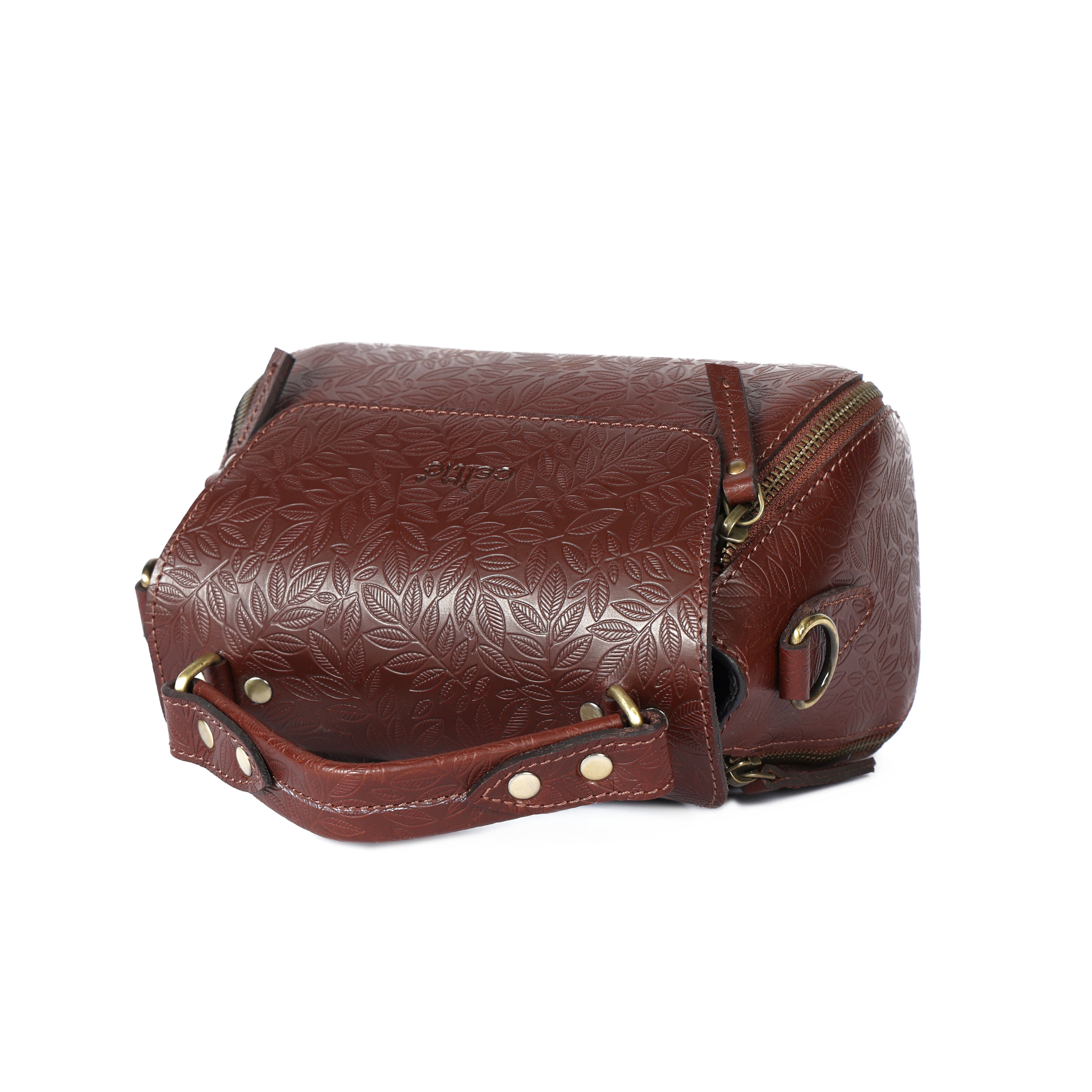 Premium Croc-Embossed Leather Handbag with Top Handle & Structured Zip Compartments