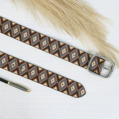 Stylish Printed Belt with Silver Buckle – Durable & Adjustable Fashion Accessory.LB-893