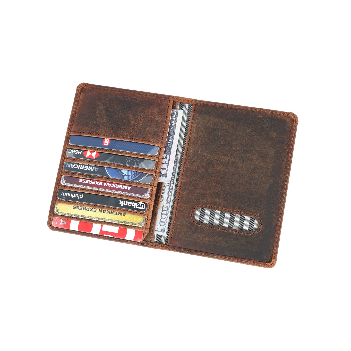Premium Brown Leather Passport Case – Stylish & Durable Travel Wallet.LA-1418