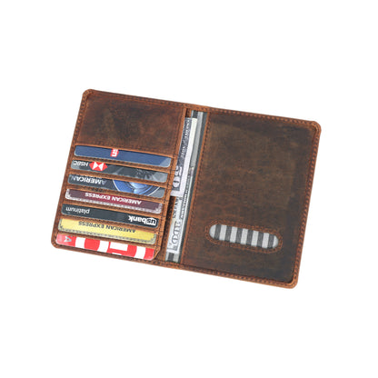 Premium Brown Leather Passport Case – Stylish & Durable Travel Wallet.LA-1418