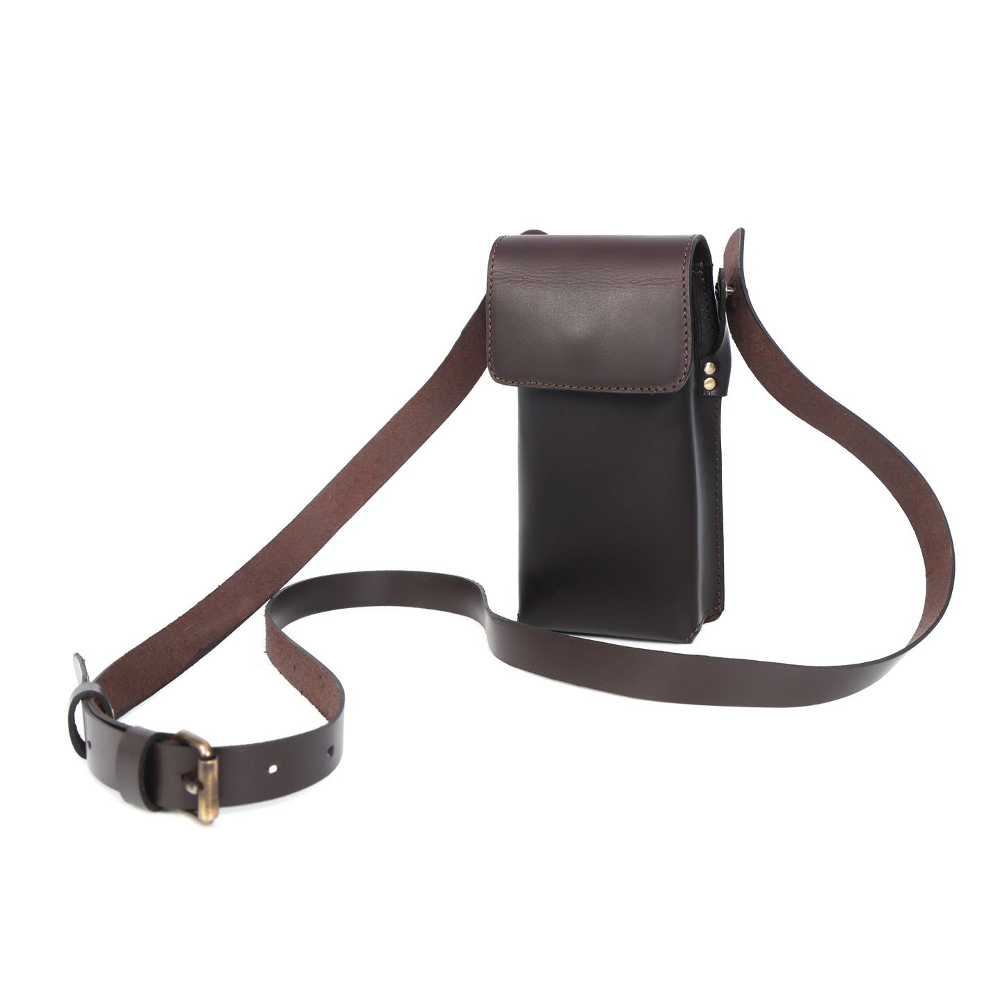 Genuine Leather Mobile Pouch with Fixed Sling – Hands-Free, Stylish & Durable. LA-1427