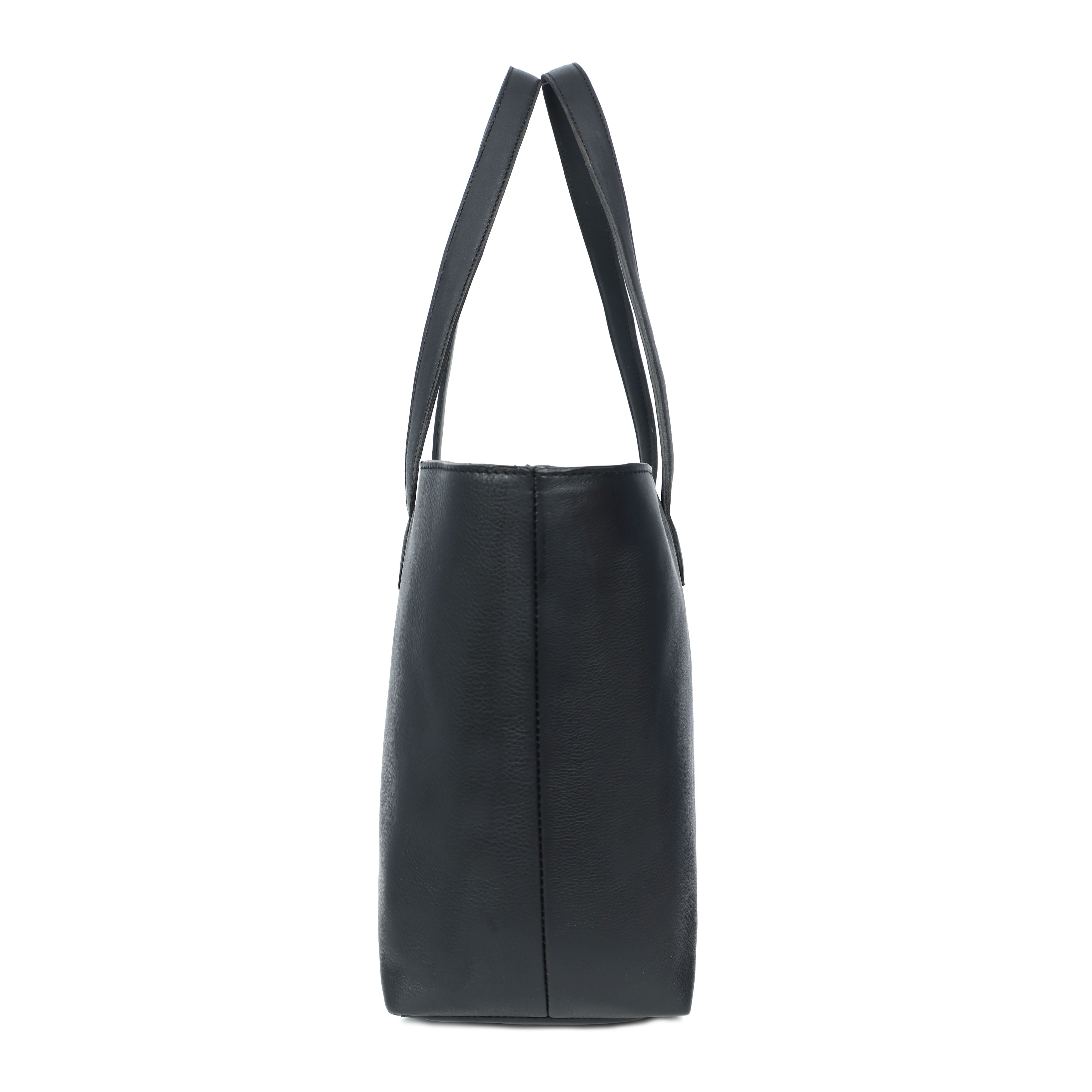 Premium Export Quality Genuine Leather Tote Bag with Zip Closure & Shoulder Handles