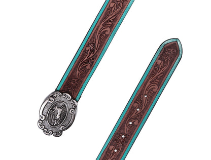 "Artisanal Flair: Hand-Carved Leather Belts Redefining Style" Art: LB-814