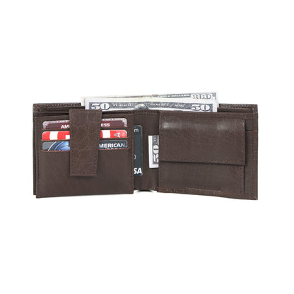 Premium Brown Leather Wallet for Men – Stylish & Durable Bifold Wallet. LA-1419
