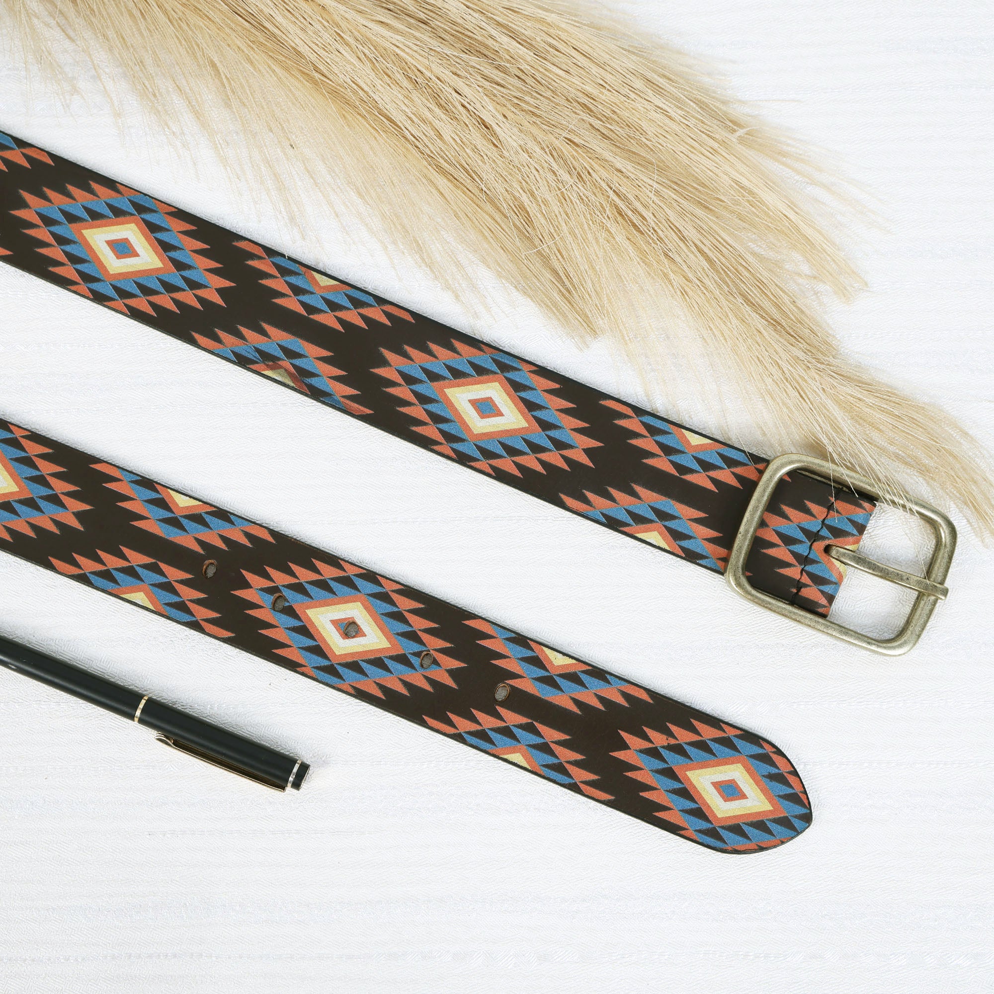 Handcrafted Leather Wallet & Trendy Printed Belt Combo Pack
