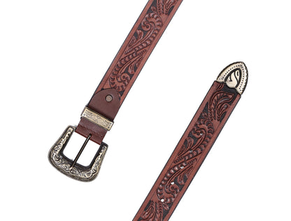 "Artisanal Mastery: Hand-Carved Leather Belts for Timeless Style" Art: LB-811