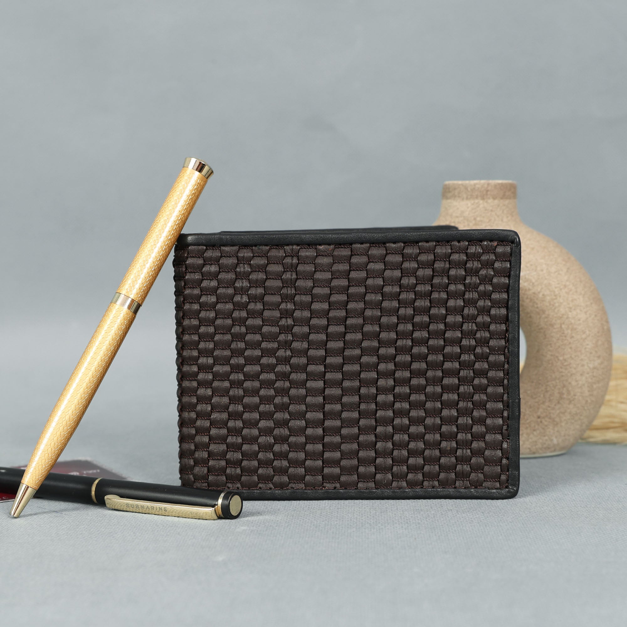 Celtic Genuine Leather Bi-Fold Wallet with Coin Pocket Black