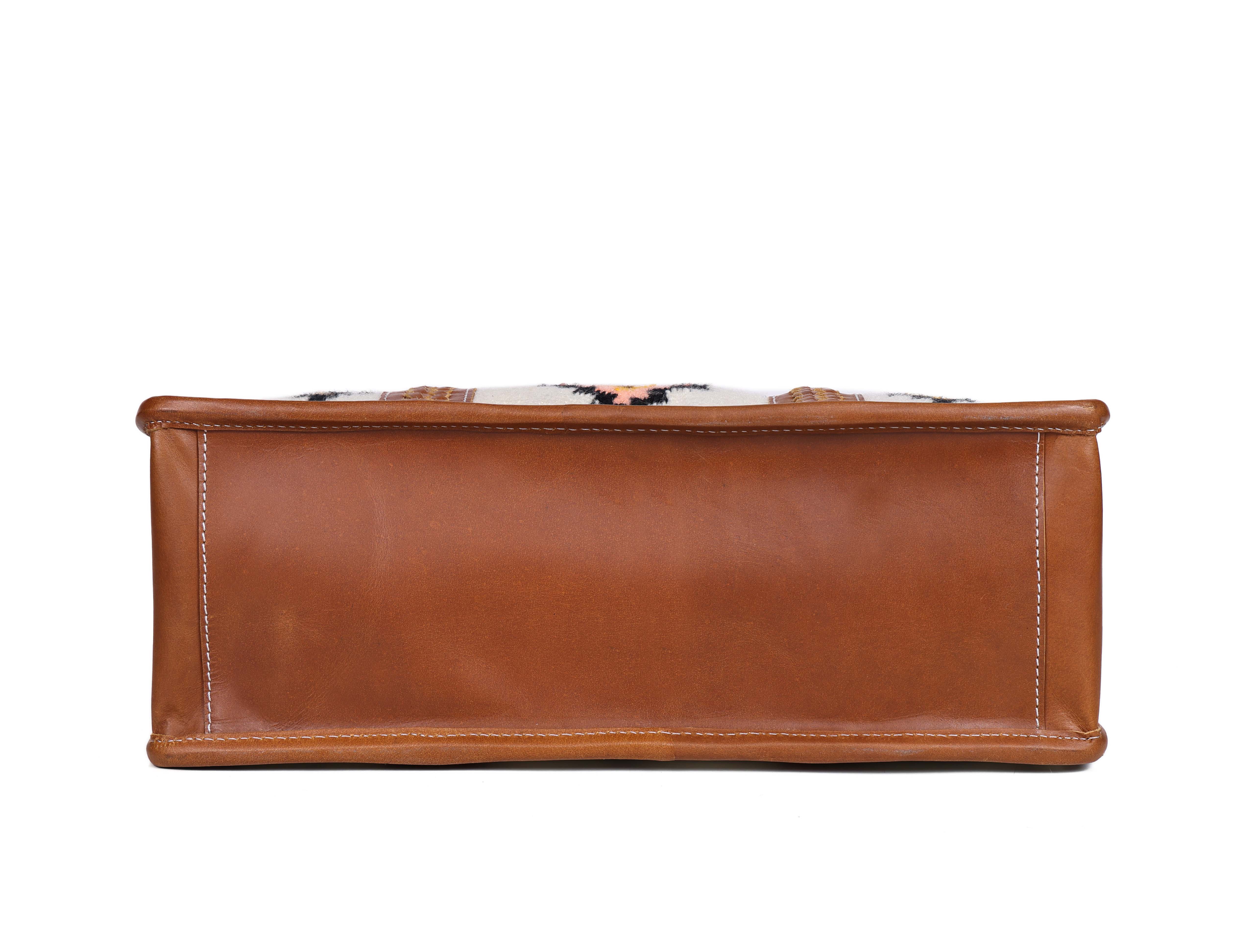 Premium Handwoven Leather Tote Bag | Spacious 2 Compartment & Zip Closure