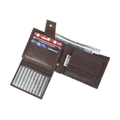 Premium Brown Leather Wallet for Men – Stylish & Durable Bifold Wallet. LA-1419