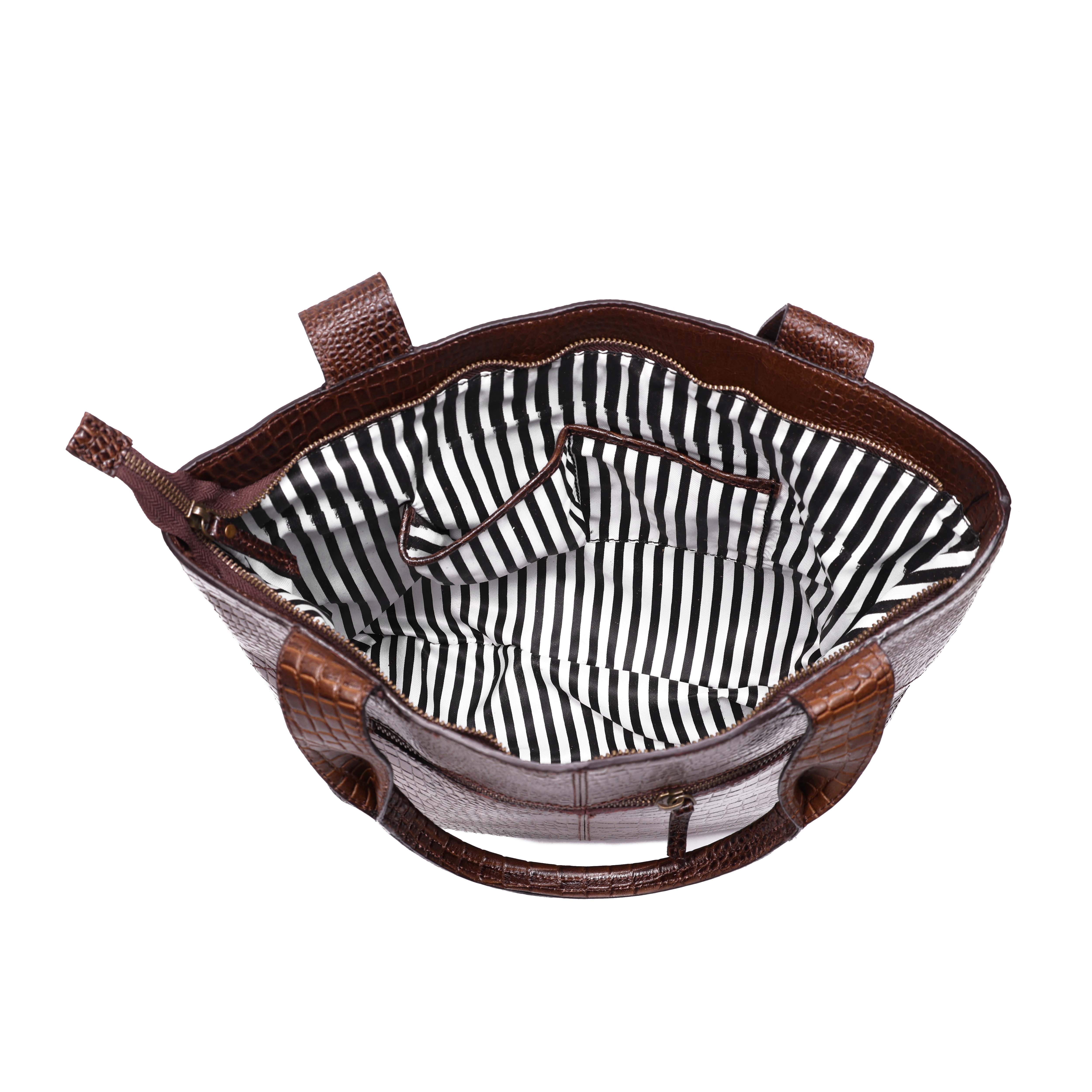 New  premium Elegance in Leather Tote Bag with Leather Accents. Art: BG-1387
