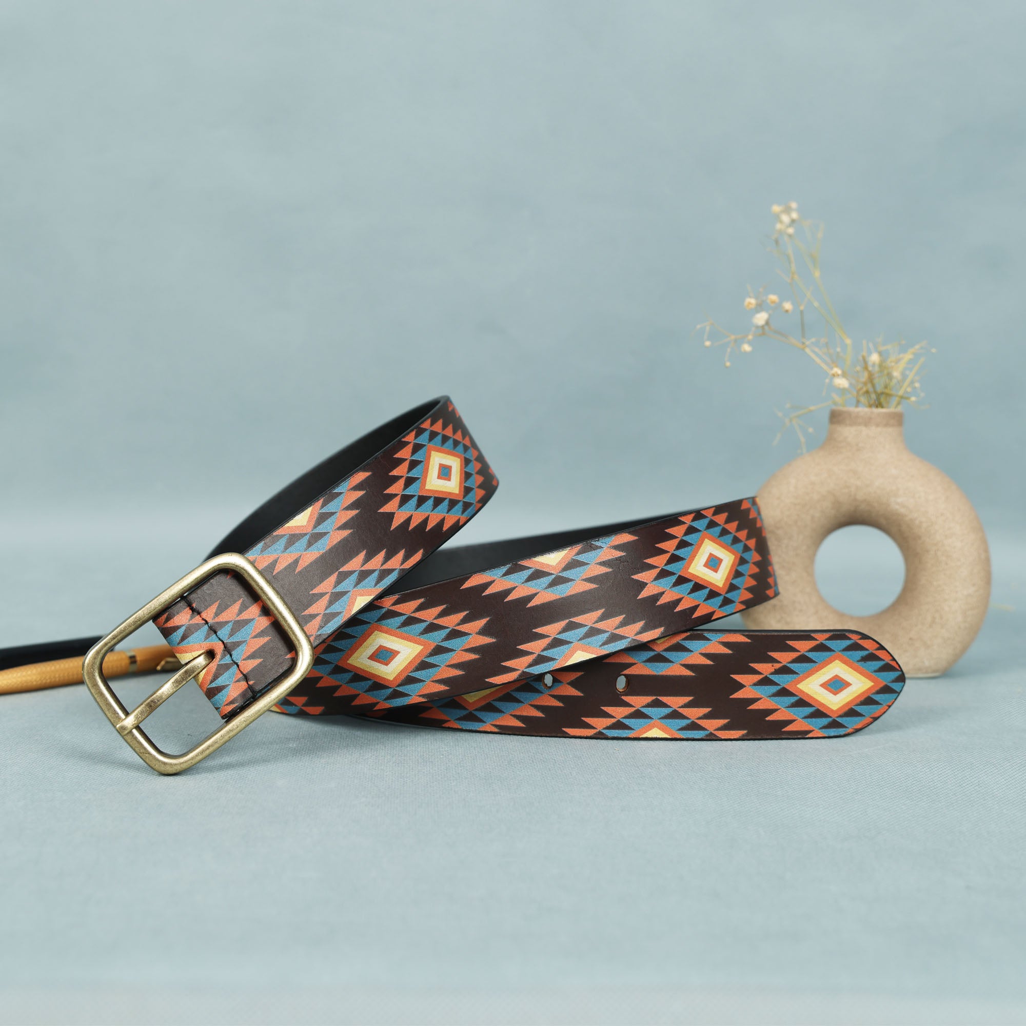 Handcrafted Leather Wallet & Trendy Printed Belt Combo Pack