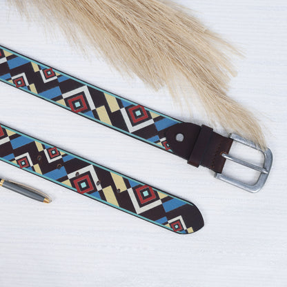 Multicolor Digital Print Belt – Stylish & Adjustable Fashion Accessory for Men & Women.LB-885