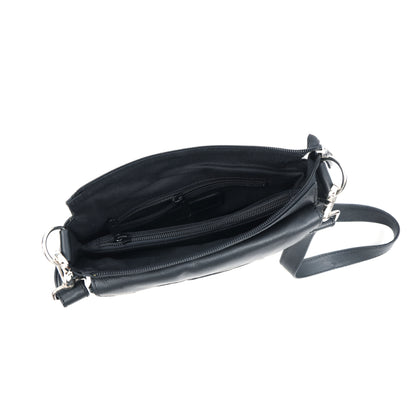 Premium Genuine Leather Crossbody Bag with Flap Closure & Adjustable Strap