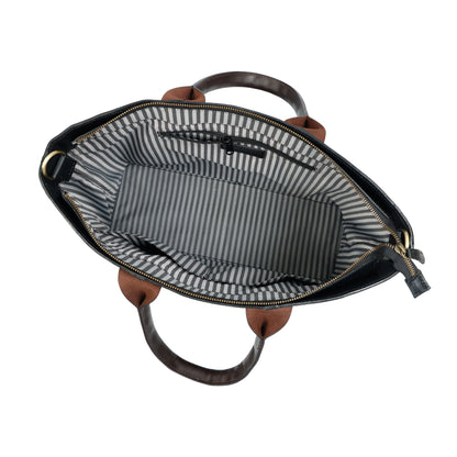 Premium Two-Tone Leather Handbag with Detachable Sling Art:-BG-1678