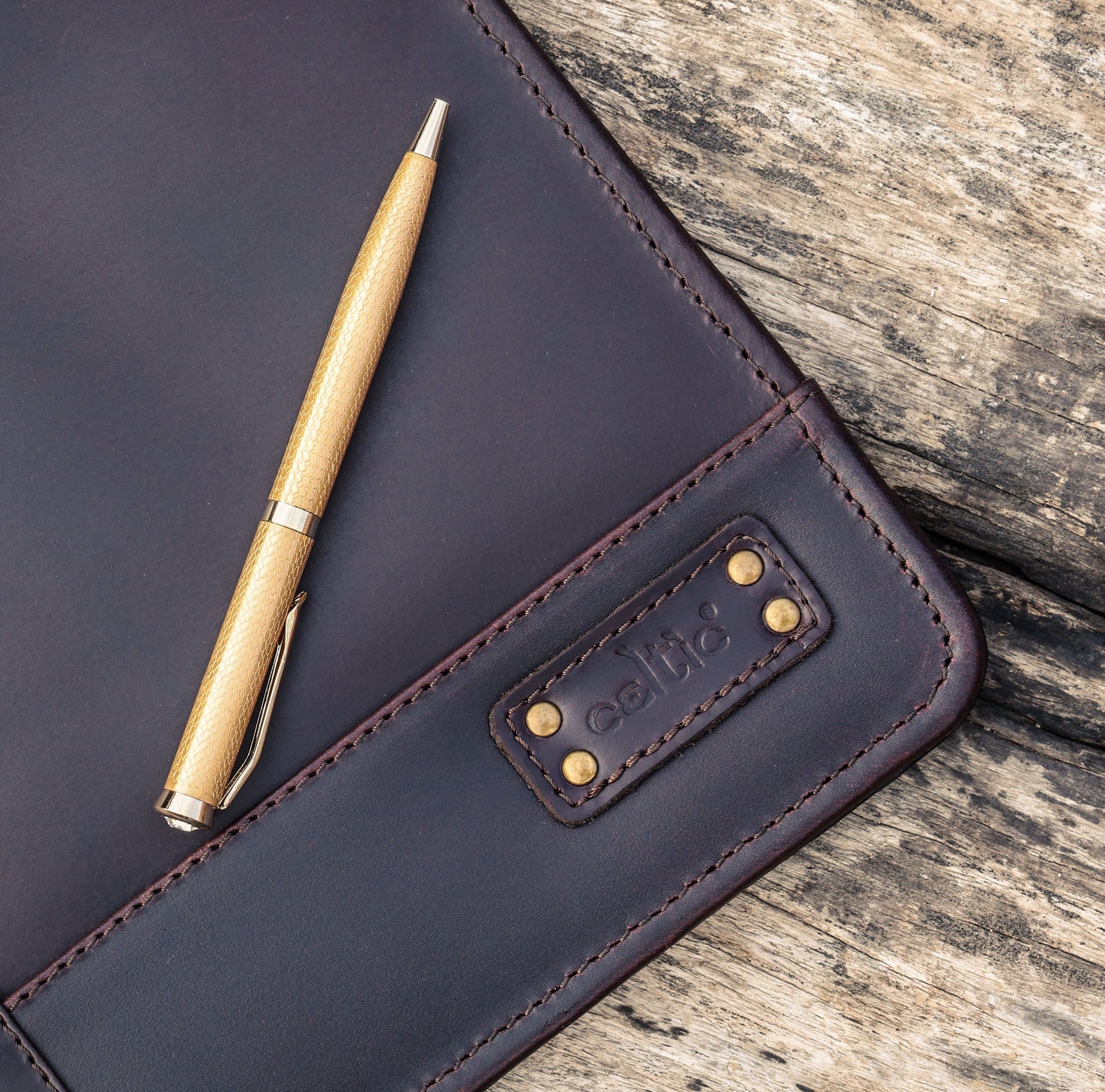 Premium Leather Diary Cover with Spacious Compartments for Pens and Accessories - CELTICINDIA