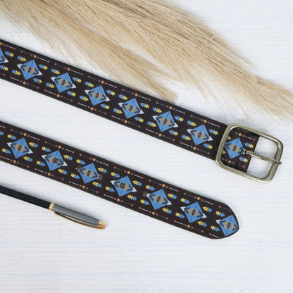 Stylish Blue Digital Print Belt – Trendy & Adjustable Fashion Accessory.LB-887
